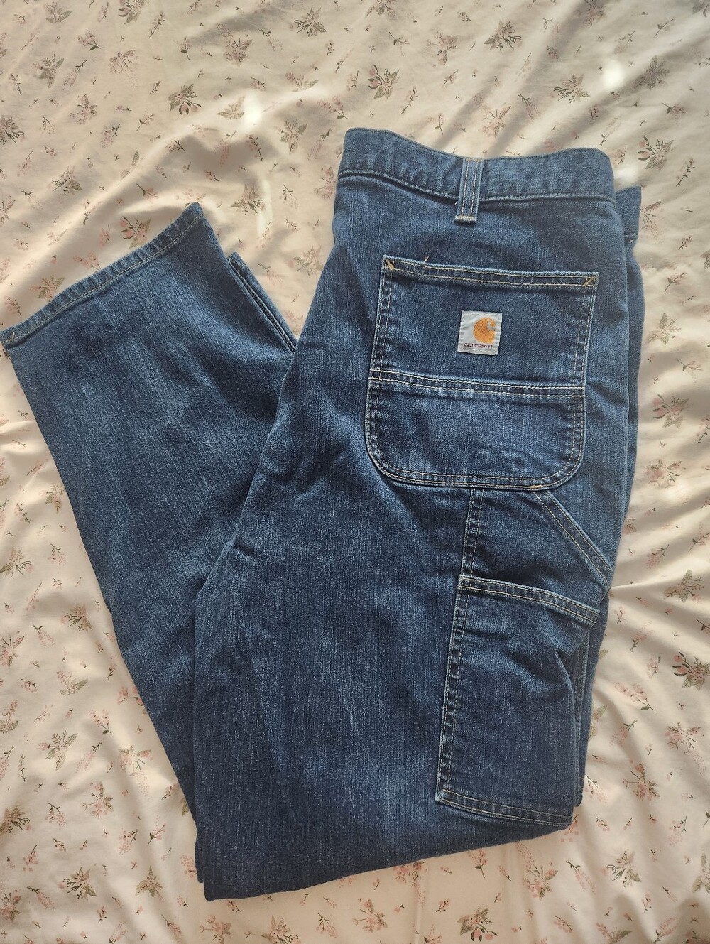 Carhartt Men's Dark Blue Relaxed Carpenter Jeans 40×30